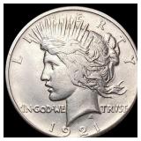 1921 Silver Peace Dollar NEARLY UNCIRCULATED