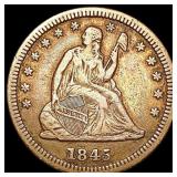 1845 Seated Liberty Quarter NEARLY UNCIRCULATED