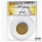 1809 Classic Head Half Cent ANACS EF45 INV 9 Overd