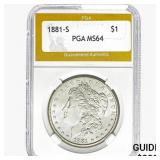 1881-S Morgan Silver Dollar PGA MS64