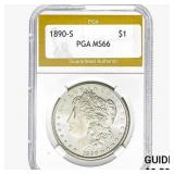 1890-S Morgan Silver Dollar PGA MS66