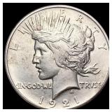 1921 Silver Peace Dollar NEARLY UNCIRCULATED