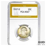 1937-D Washington Silver Quarter PGA MS67