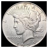 1934 Silver Peace Dollar CLOSELY UNCIRCULATED