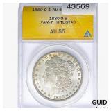 1880-O Morgan Silver Dollar ANACS AU55 VAM-7