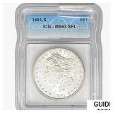 1881-S Morgan Silver Dollar ICG MS63 SPL