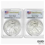 [2] 2017 Silver Eagle PCGS MS70