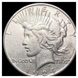 1924-S Silver Peace Dollar CLOSELY UNCIRCULATED