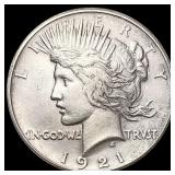 1921 Silver Peace Dollar NEARLY UNCIRCULATED