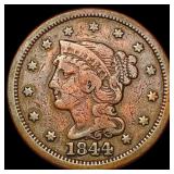 1844 Braided Hair Large Cent LIGHTLY CIRCULATED