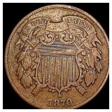 1870 Two Cent Piece NEARLY UNCIRCULATED