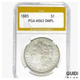 1885 Morgan Silver Dollar PGA MS63 DMPL