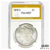 1878-S Morgan Silver Dollar PGA MS67