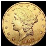 1906-S $20 Gold Double Eagle CHOICE AU