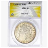 1921-D Morgan Silver Dollar ANACS MS63