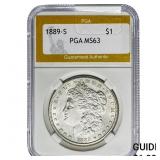 1889-S Morgan Silver Dollar PGA MS63