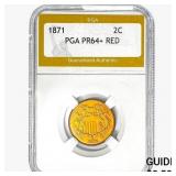 1871 Two Cent Piece PGA PR64+ RED