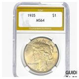 1935 Silver Peace Dollar PGA MS64