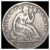 1858-O Seated Liberty Half Dollar LIGHTLY