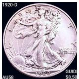 1920-D Walking Liberty Half Dollar CHOICE AU