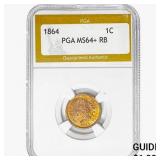 1864 Indian Head Cent PGA MS64+ RB