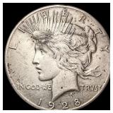 1928 Silver Peace Dollar CLOSELY UNCIRCULATED