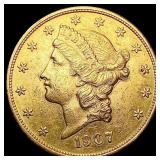 1907-D $20 Gold Double Eagle CHOICE AU