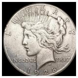 1928 Silver Peace Dollar CLOSELY UNCIRCULATED