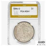 1896-O Morgan Silver Dollar PGA MS64