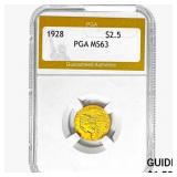 1928 $2.50 Gold Quarter Eagle PGA MS63