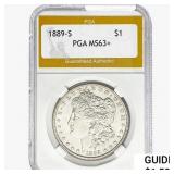 1889-S Morgan Silver Dollar PGA MS63+