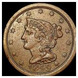 1849 Braided Hair Half Cent CLOSELY UNCIRCULATED