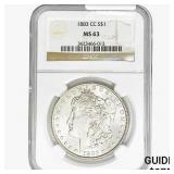 1883-CC Morgan Silver Dollar NGC MS63