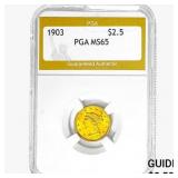 1903 $2.50 Gold Quarter Eagle PGA MS65