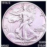 1916-S Walking Liberty Half Dollar UNCIRCULATED