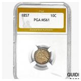 1857 Seated Liberty Dime PGA MS61