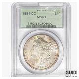 1884-CC Morgan Silver Dollar PCGS MS63