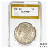 1884-CC Morgan Silver Dollar PGA MS64