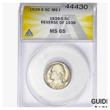 1939-S Jefferson Nickel ANACS MS65 REV OF 1938