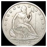 1853 Arrows Rays Seated Liberty Half Dollar CLOSEL