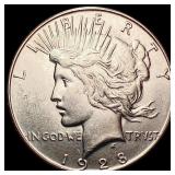 1928-S Silver Peace Dollar CLOSELY UNCIRCULATED