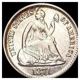 1871 Seated Liberty Half Dime HIGH GRADE