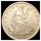 1861-S Seated Liberty Half Dollar CLOSELY UNCIRCUL