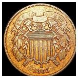 1865 Two Cent Piece NEARLY UNCIRCULATED