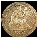 1851-O Seated Liberty Quarter NICELY CIRCULATED