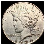 1934 Silver Peace Dollar CHOICE AU