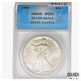 1986 Silver Eagle ANACS MS69