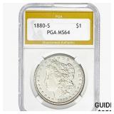 1880-S Morgan Silver Dollar PGA MS64