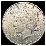 1924-S Silver Peace Dollar CHOICE AU