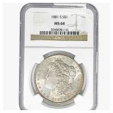 1881-S Morgan Silver Dollar NGC MS64